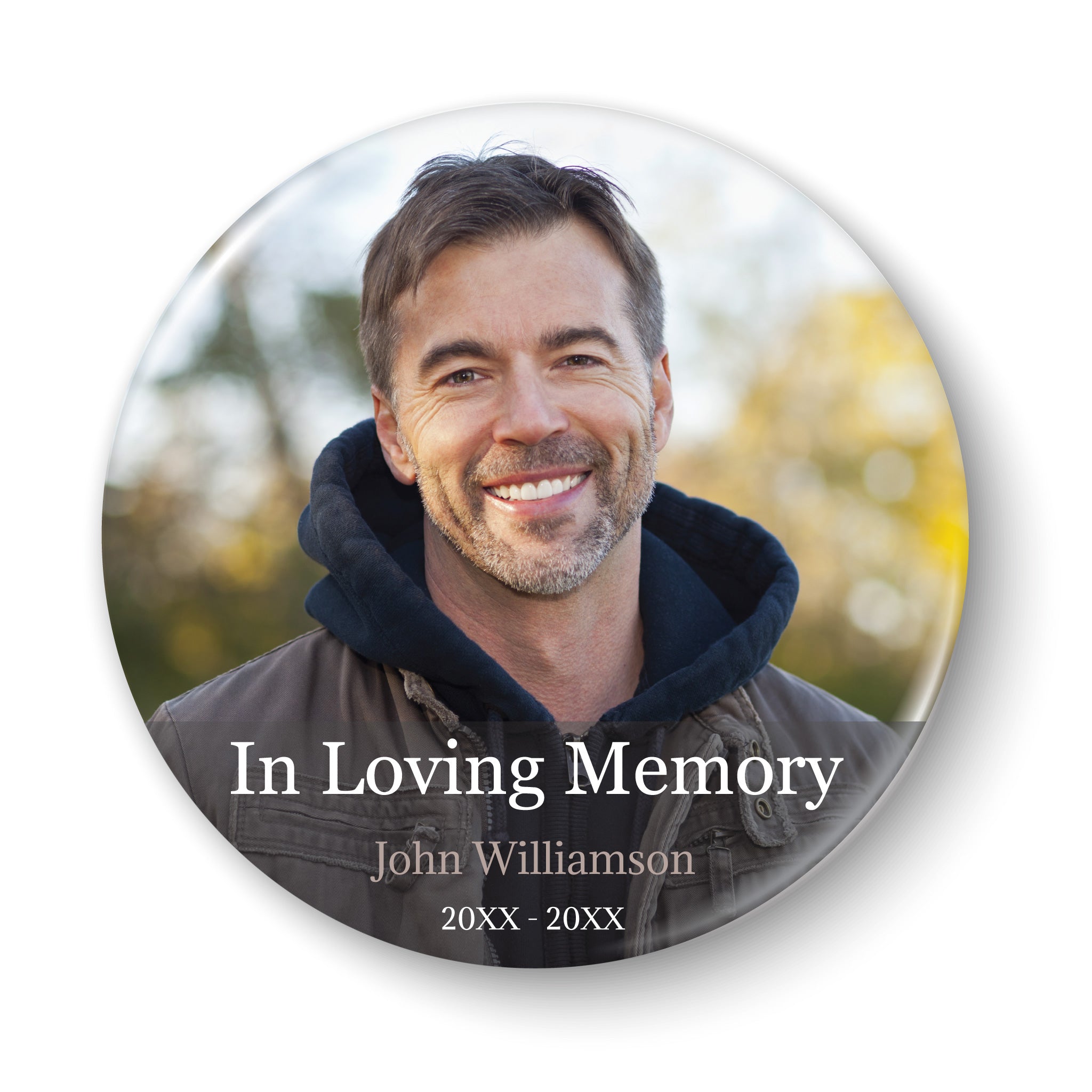 Custom Photo Memorial Button Modern